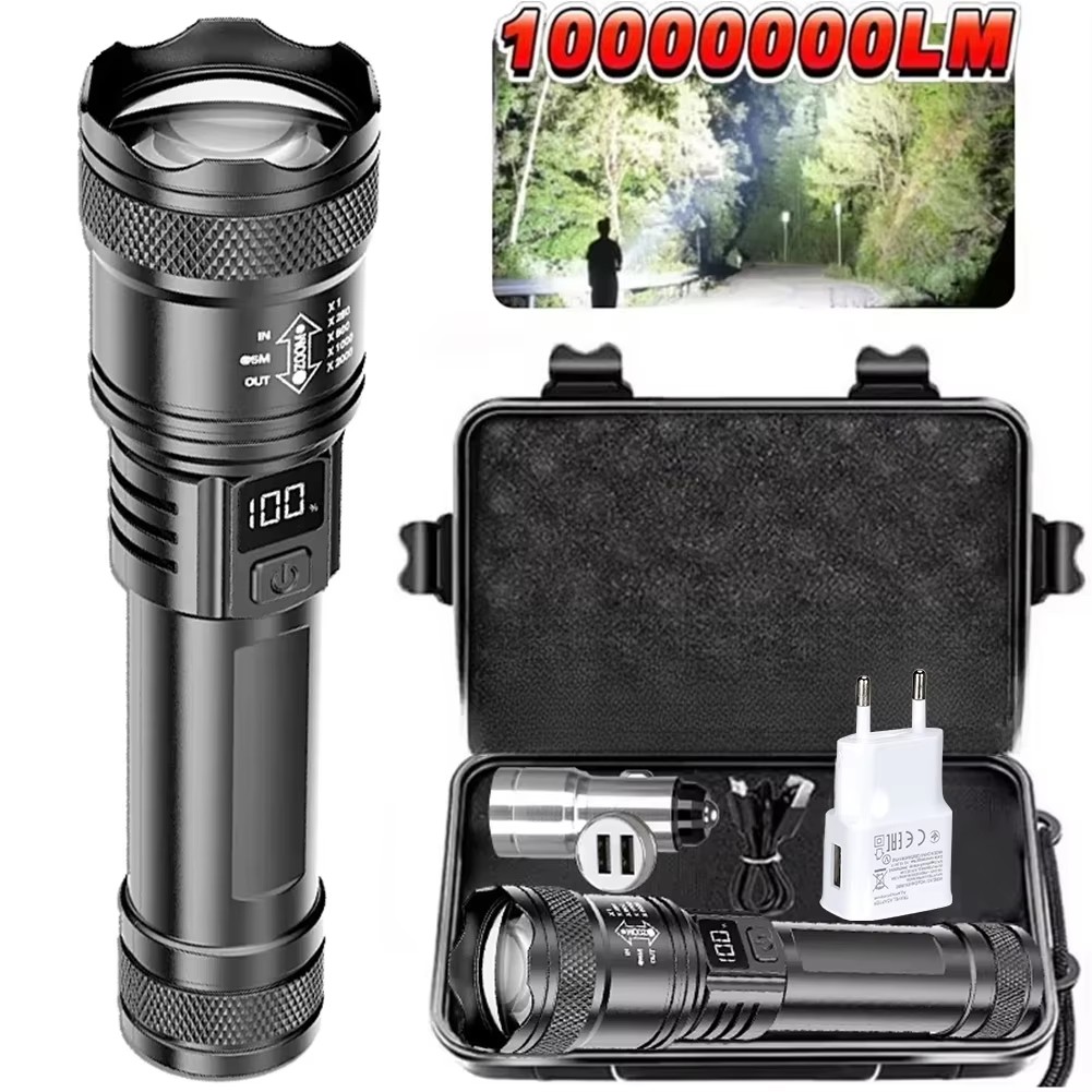 Outdoor Camping Glamping - 100000LM Super Bright Flashlight Type-C Rechargeable