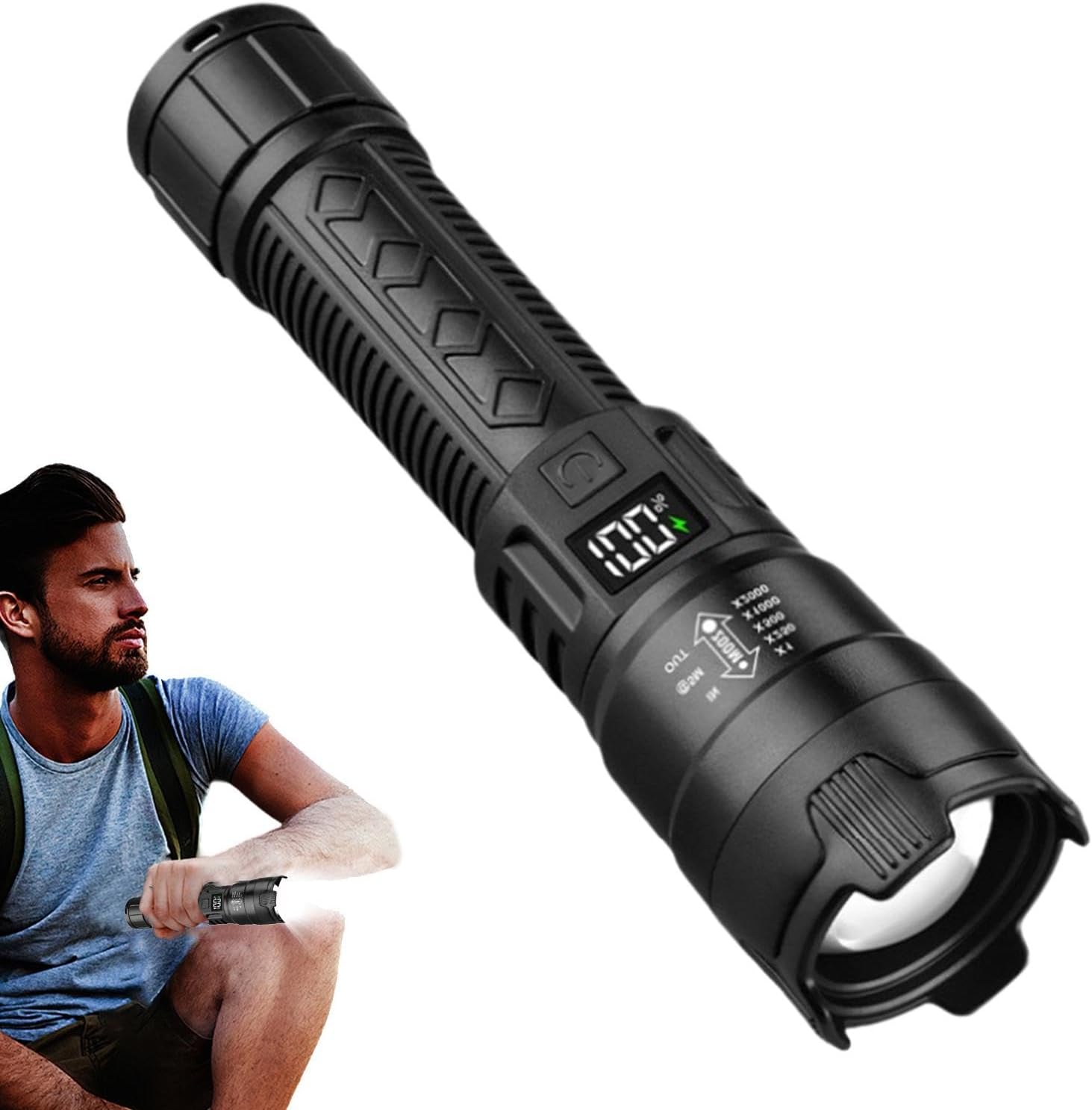 Outdoor Camping Glamping - Tactical LED Flashlight 2000LM USB Rechargeable