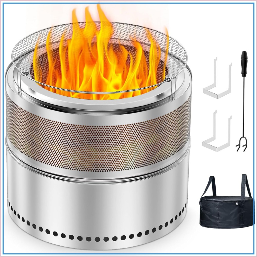 Outdoor Camping Fire - Smokeless Fire Pit Outdoor, 20 Inch