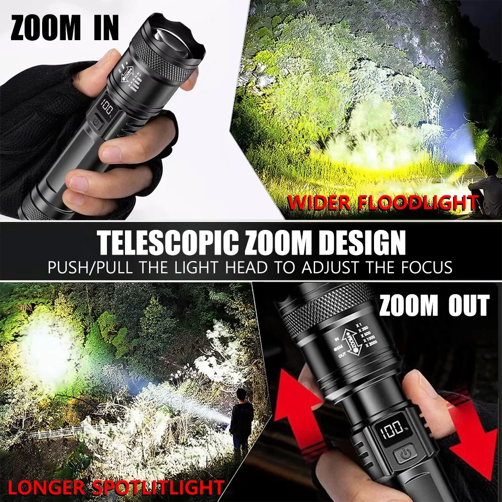 100000LM Super Bright Flashlig - Outdoor Camping Glamping recensione e prezzo