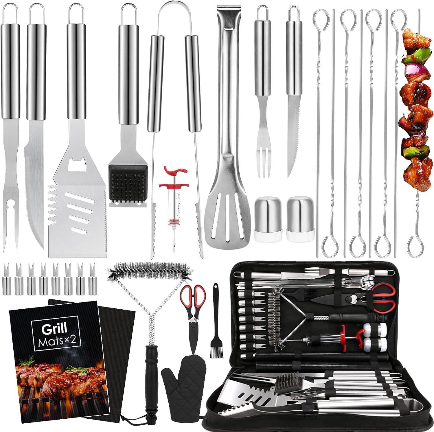 34Pcs BBQ Grilling Tools Set,  - Outdoor Camping Set recensione e prezzo