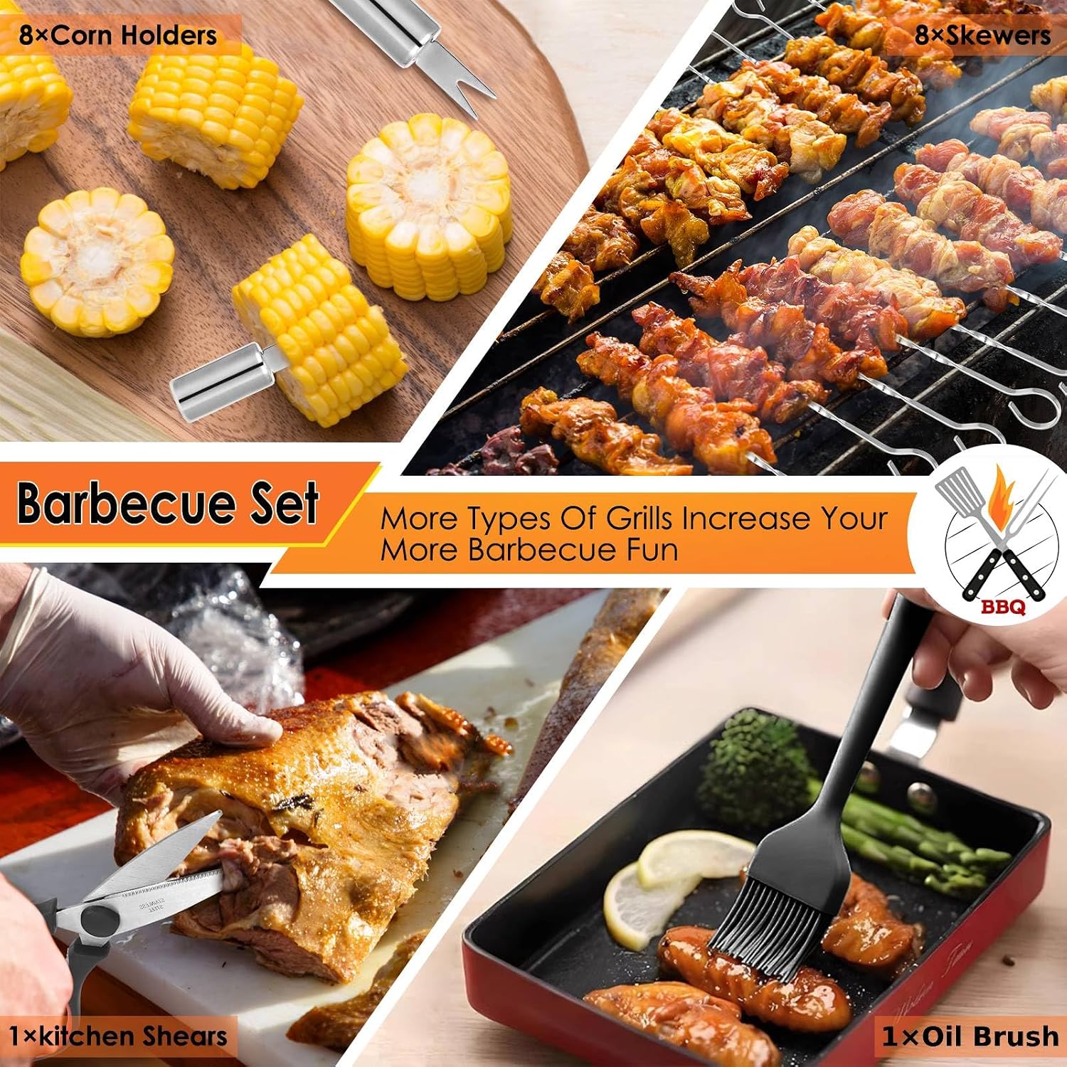 34Pcs BBQ Grilling Tools Set,  - Outdoor Camping Set recensione e prezzo