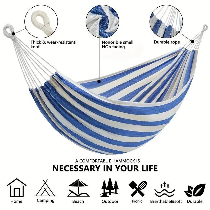 Canvas No Wooden Stick Hammock - Outdoor Camping Hammock recensione e prezzo