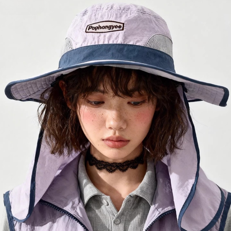 Fashion Contrast Stitching Mes - Camping Outdoor Quick Drying Sun Neck Protection Cap Hat recensione e prezzo