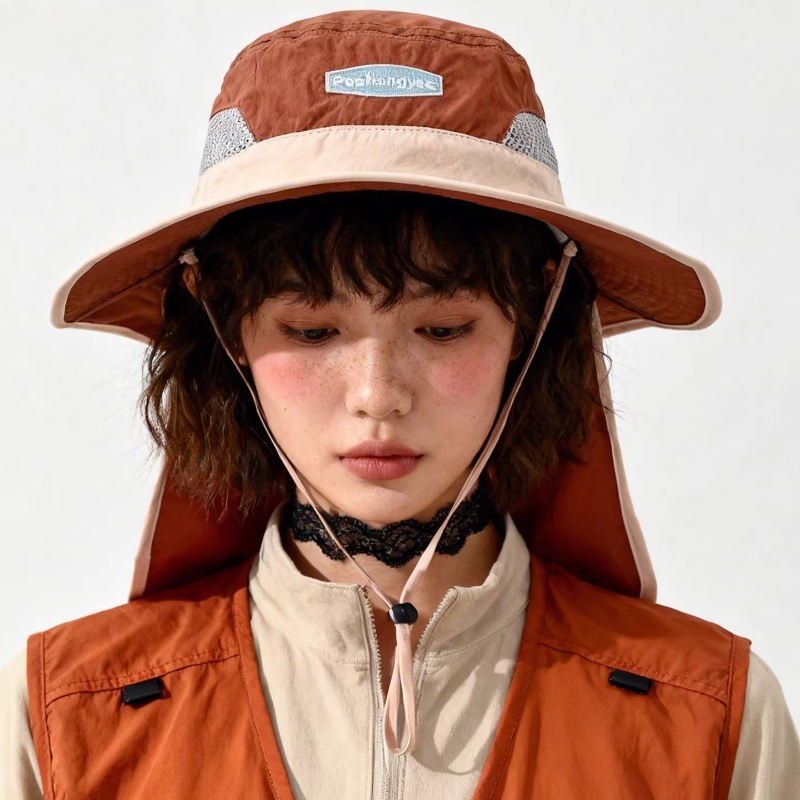 Fashion Contrast Stitching Mes - Camping Outdoor Quick Drying Sun Neck Protection Cap Hat recensione e prezzo
