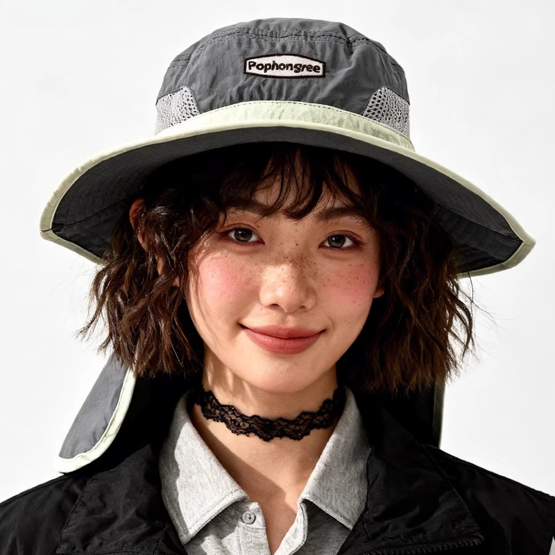 Fashion Contrast Stitching Mes - Camping Outdoor Quick Drying Sun Neck Protection Cap Hat recensione e prezzo
