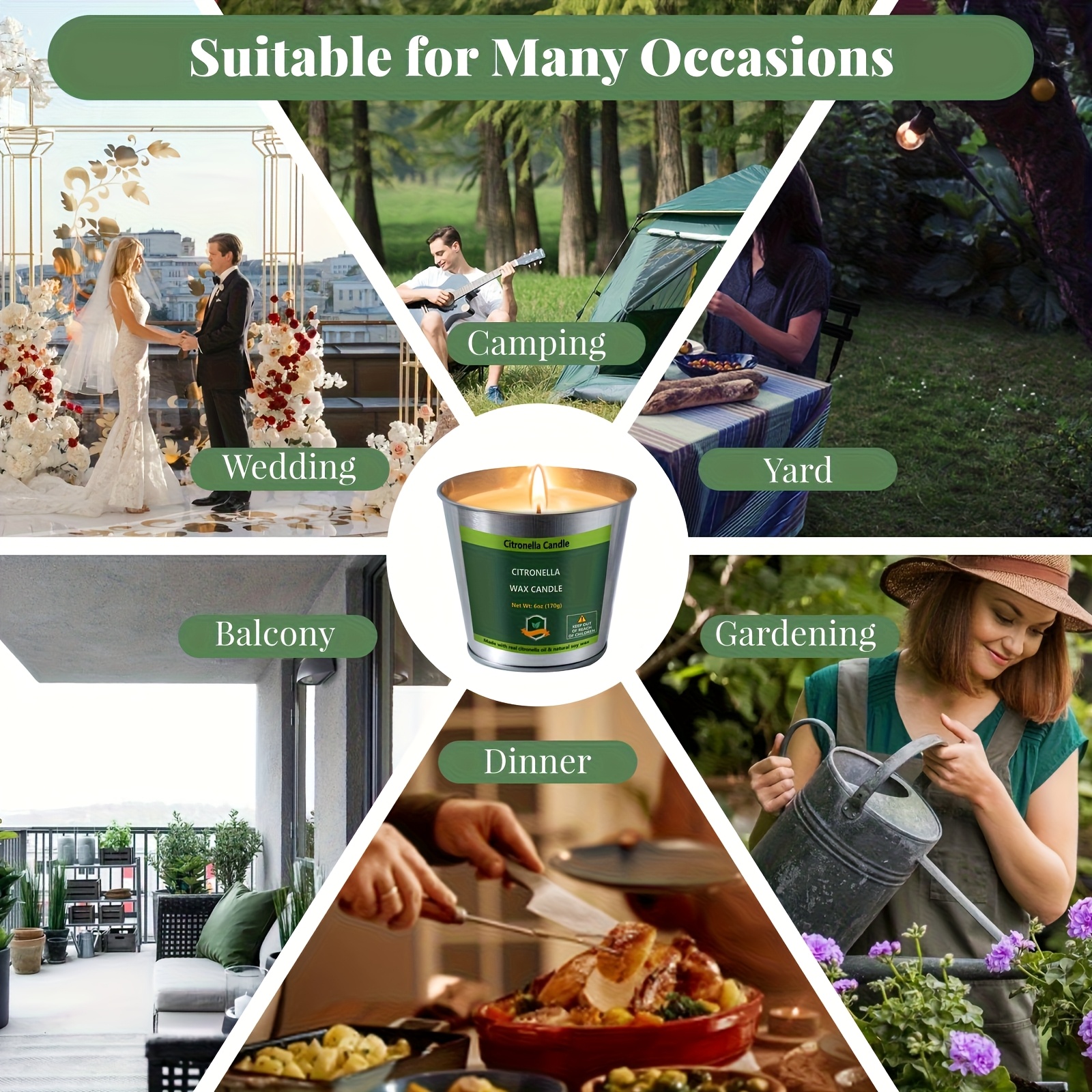 4pcs Citronella Candles Outdoo - Outdoor Camping Set recensione e prezzo