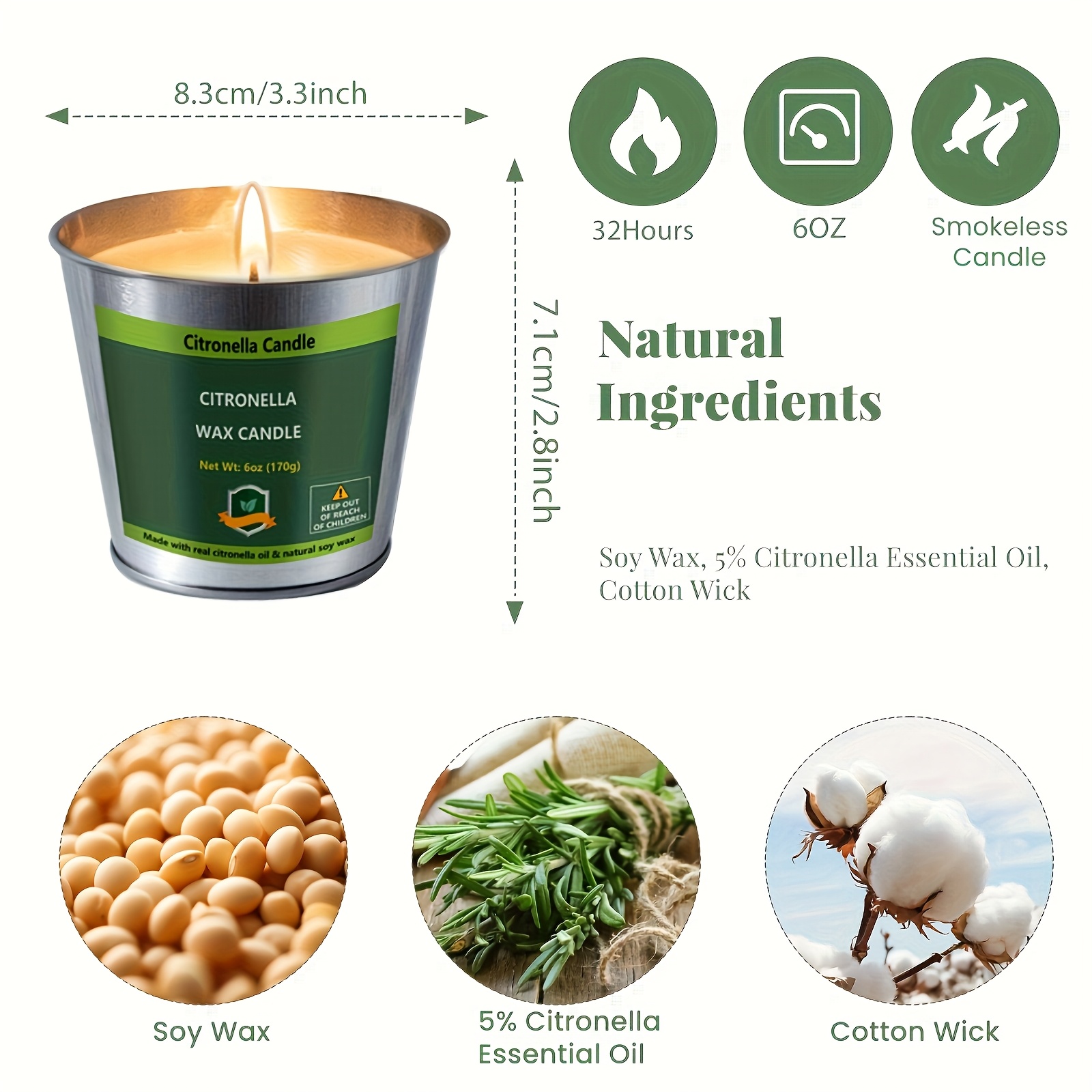 4pcs Citronella Candles Outdoo - Outdoor Camping Set recensione e prezzo