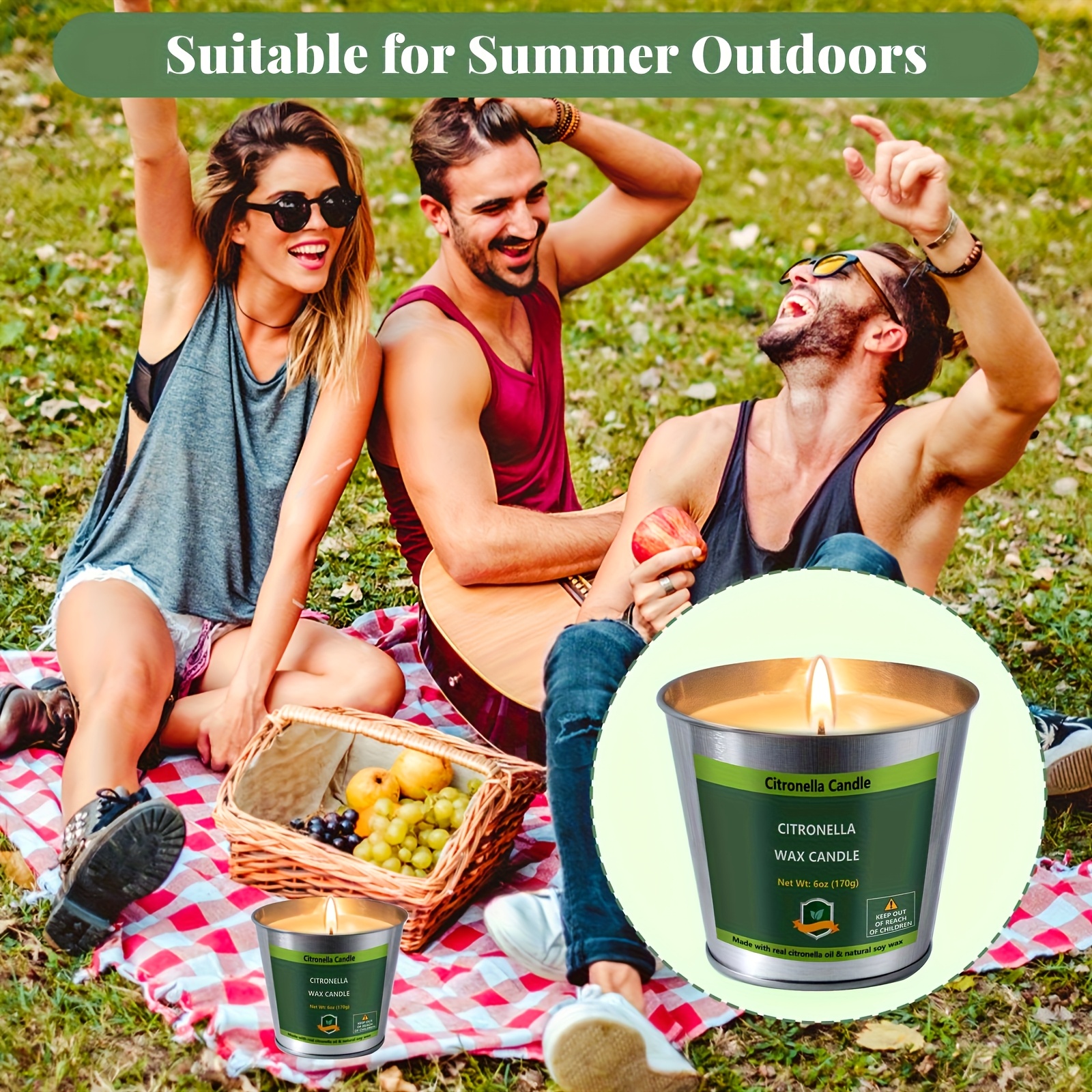 4pcs Citronella Candles Outdoo - Outdoor Camping Set recensione e prezzo