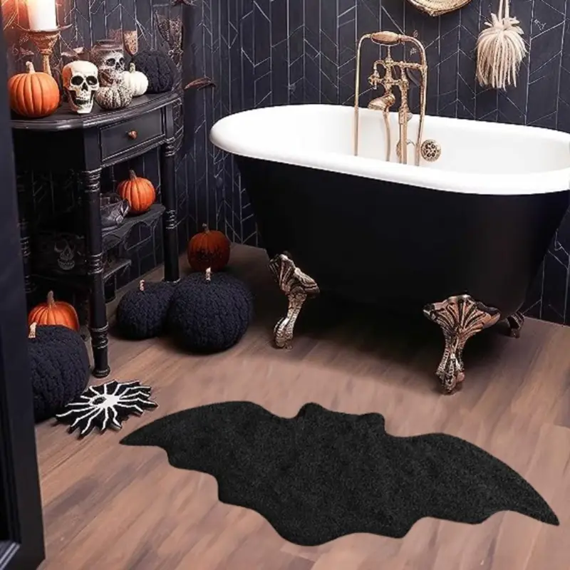Black Halloween Bat Rug Non Sl - Outdoor Camping Kitchen Setup recensione e prezzo