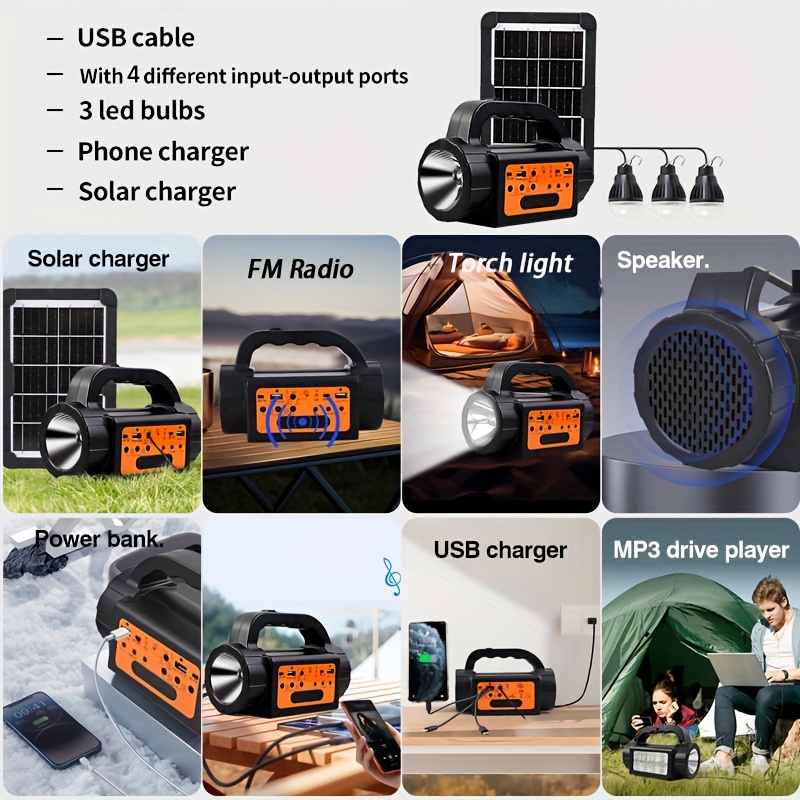 Solar Rechargeable Camping Lig - Outdoor Camping Lighting recensione e prezzo