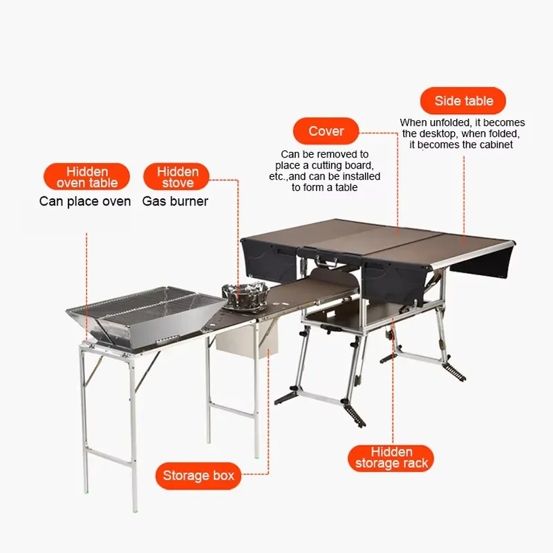Convenient Camping Kitchen Box - Outdoor Camping Kitchen Setup recensione e prezzo