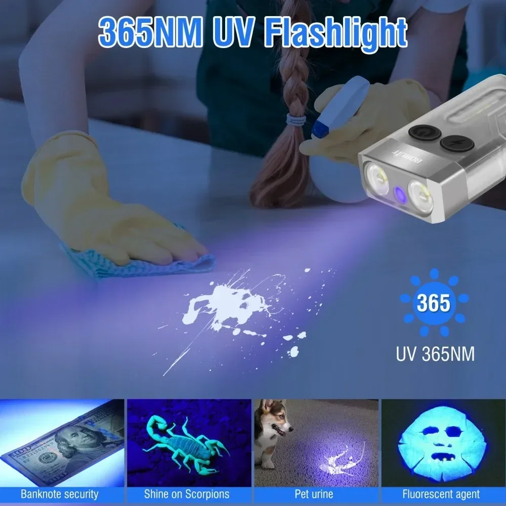 BORUiT V10 Keychain UV LED EDC - Outdoor Camping Glamping recensione e prezzo
