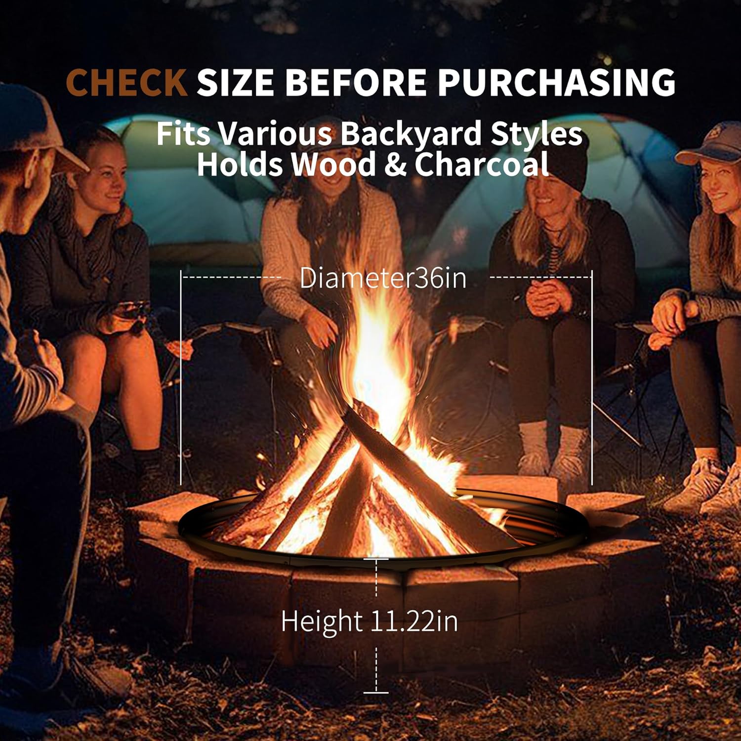 36 Inch Heavy Duty Fire Pit Ri - Outdoor Camping Fire recensione e prezzo