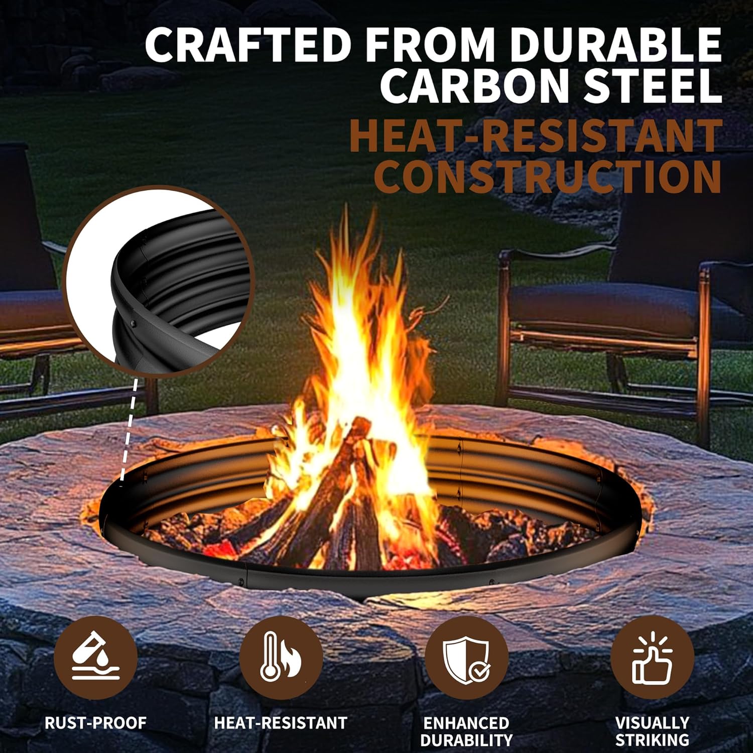 36 Inch Heavy Duty Fire Pit Ri - Outdoor Camping Fire recensione e prezzo