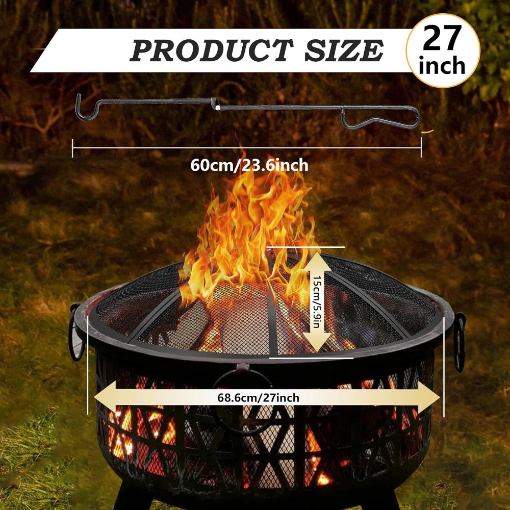 27 Inch Fire Pit Spark Screen  - Outdoor Camping Fire recensione e prezzo