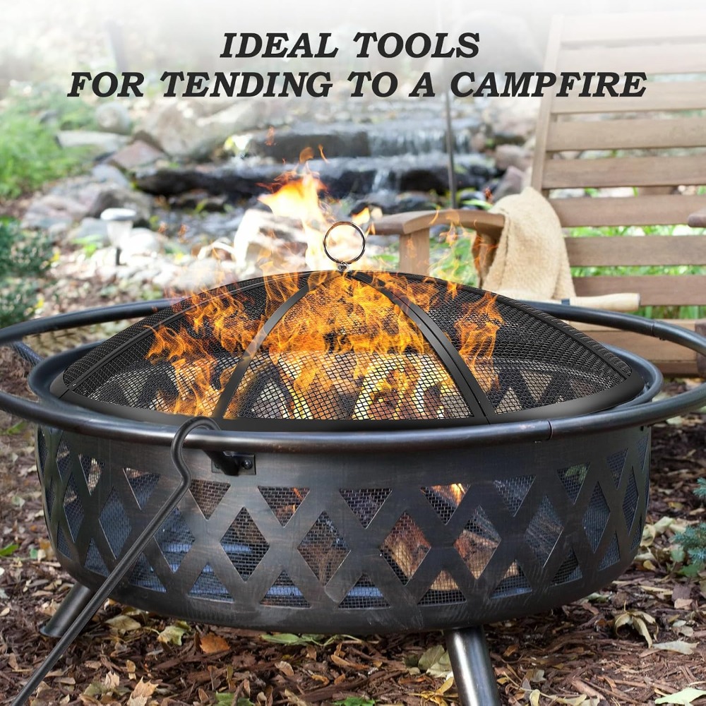 27 Inch Fire Pit Spark Screen  - Outdoor Camping Fire recensione e prezzo