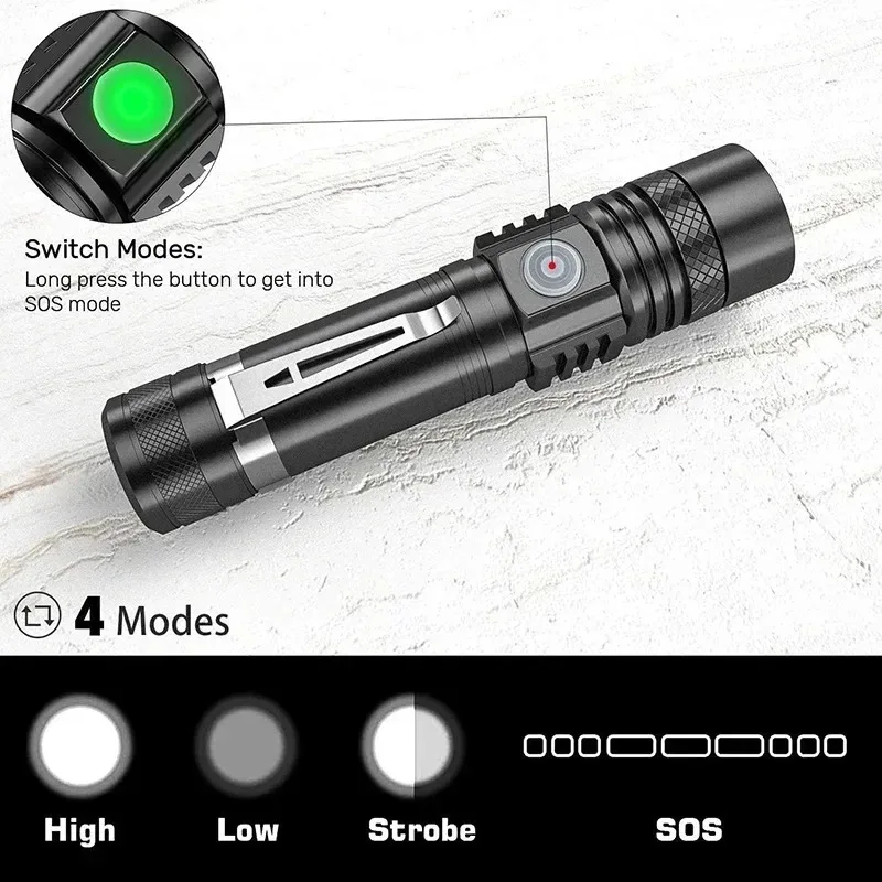 T6 LED Rechargeable Flashlight - Outdoor Camping Glamping recensione e prezzo