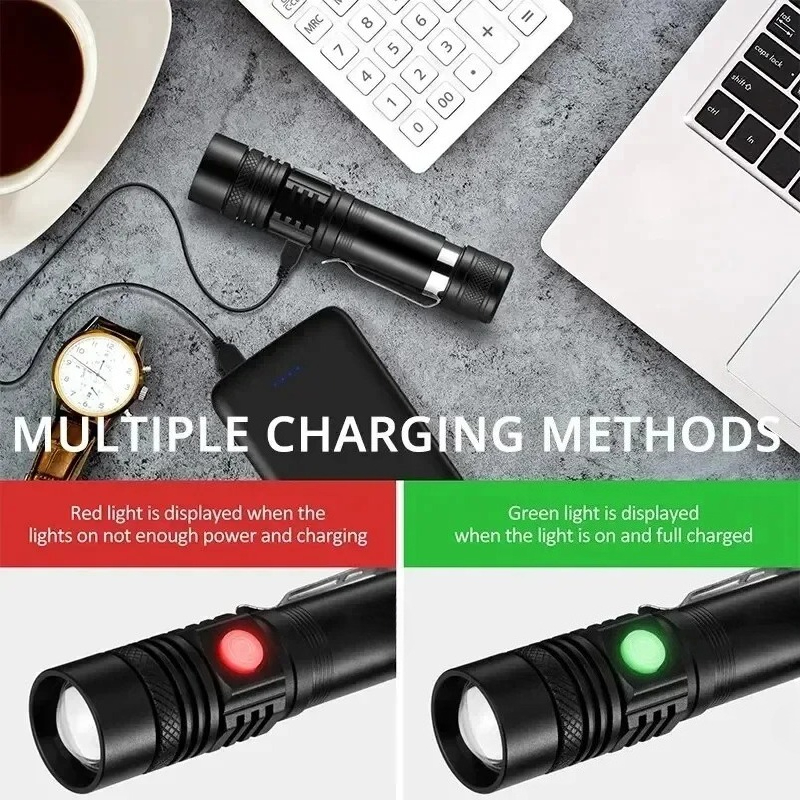 T6 LED Rechargeable Flashlight - Outdoor Camping Glamping recensione e prezzo