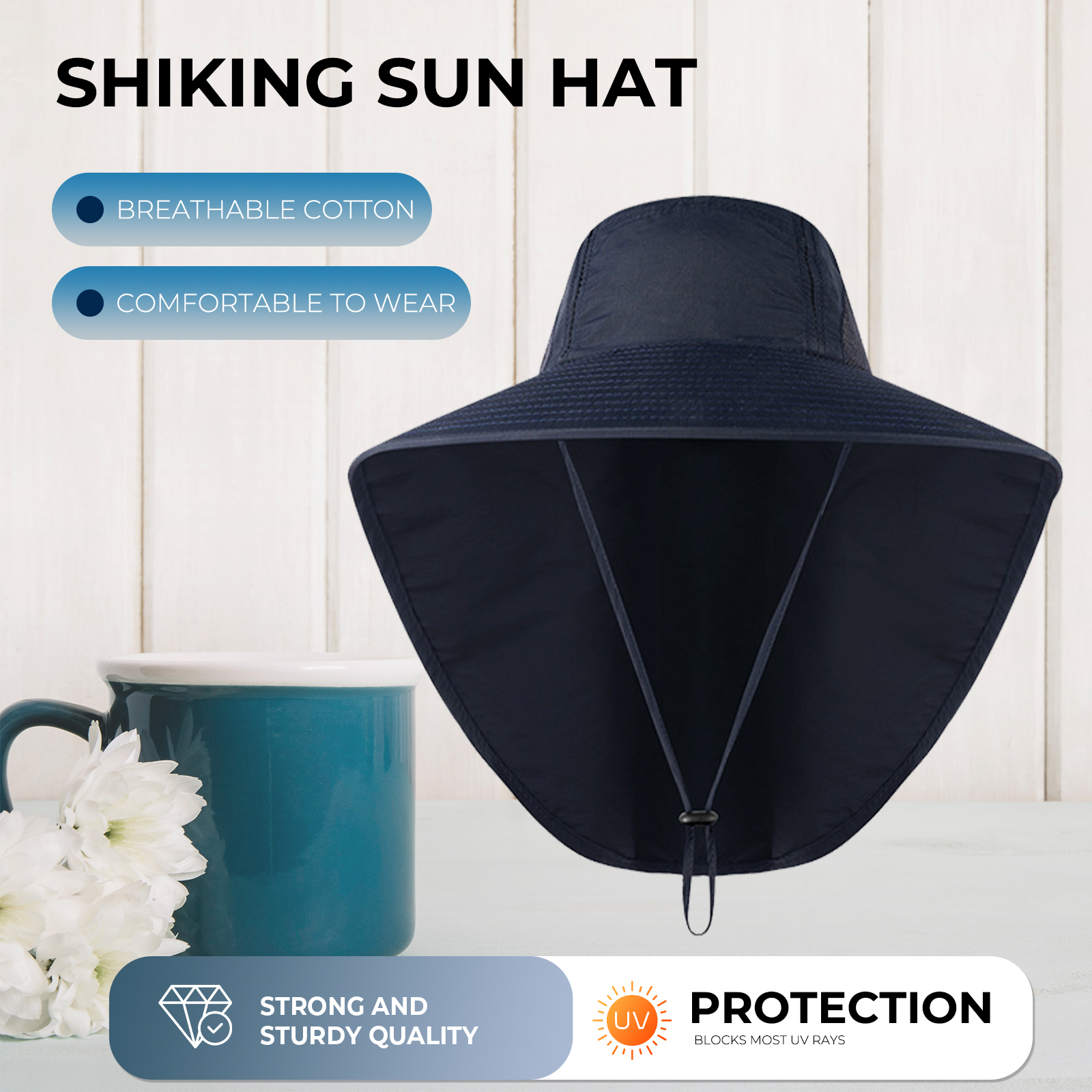 Outdoor UV Protection Sun Hat  - Camping Outdoor Quick Drying Sun Neck Protection Cap Hat recensione e prezzo